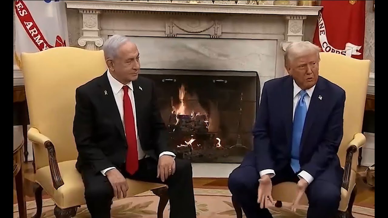 President Donald Trump holds a press conference with the Israeli Prime Minister Benjamin Netanyahu