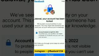 How to unlock locked Facebook account || locked Facebook unlock system || Facebook lock unlock