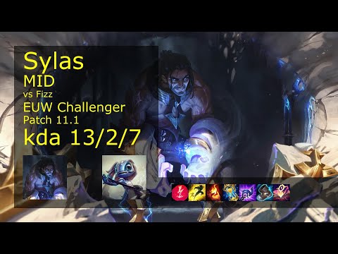 Sylas vs Fizz Mid - EUW Challenger 13/2/7 Patch 11.1 Gameplay
