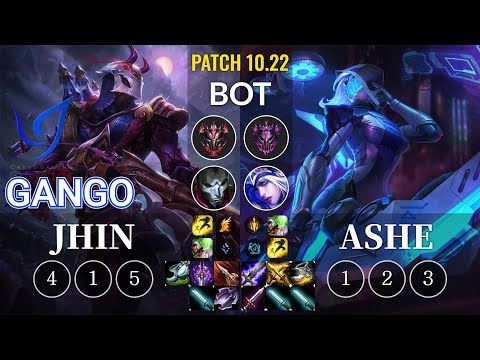 CGA Gango Jhin vs Ashe Bot - KR Patch 10.22