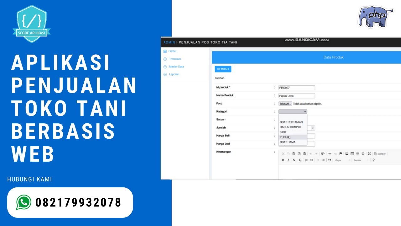 Aplikasi Penjualan Toko Tani Berbasis Web