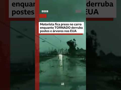Motorista fica preso no carro durante tornado nos EUA
