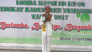 Khitabah "CINTA TANAH AIR" Juara 1 Putra LOMBA MAPSI SD Kab.Temanggung Tahun 2017