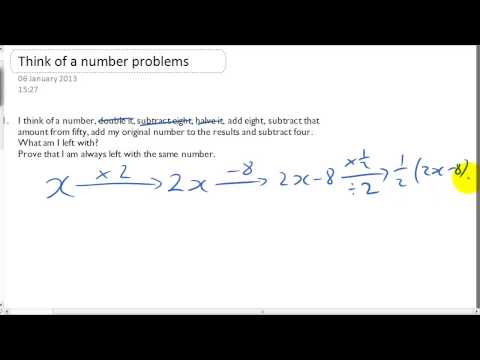 Think of a number problems