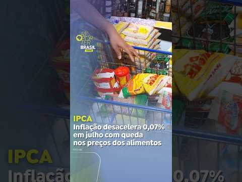 Inflação desacelera 0,07% em julho com queda nos preços dos alimentos