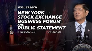 New York Stock Exchange Business Forum and Public Statement 9 19 2022 Mp4 3GP & Mp3