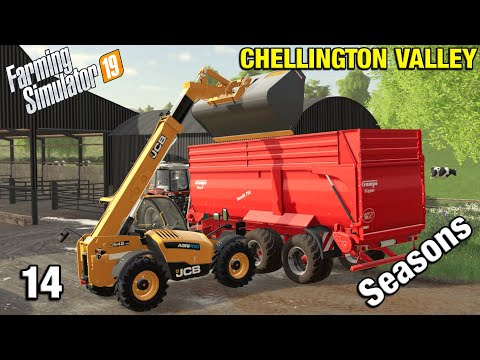 MUCKING OUT WITH JCB 542-70 Chellington Valley Timelapse - FS19 Ep 14