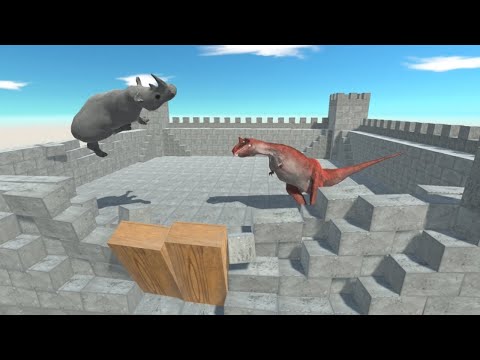 Brutal Bite Attack from CARNOTAURUS in Castle vs ALL UNITS Animal Revolt Battle Simulator