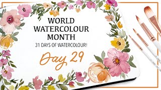 Creating A Floral Border - Day 29 (31 Days Of Watercolour Practice)