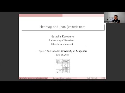 [TripleA 8] Natasha Korotkova - Hearsay and (non-)commitment