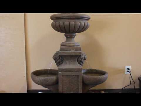 Double Bowl Fountain with Milano Urn