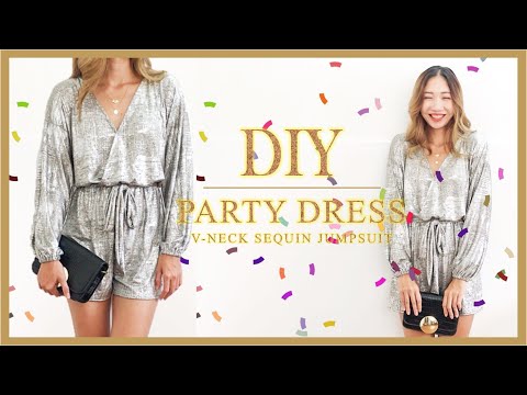 DIY Party dress - V-Neck Sequin jumpsuit/romper -...