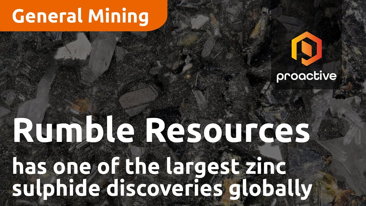 Rumble Resources has one of the largest zinc sulphide discoveries globally