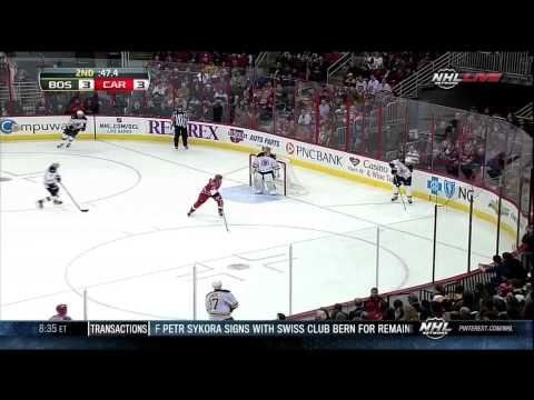 Eric Staal goal 28 Jan 2013 Carolina Hurricanes vs Boston Bruins NHL Hockey