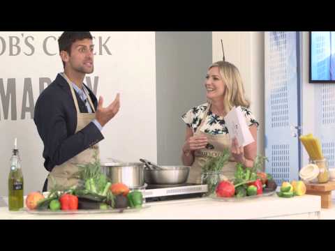 Novak Djokovic cooking in Wimbledon #MadeBy Jacobs Creek