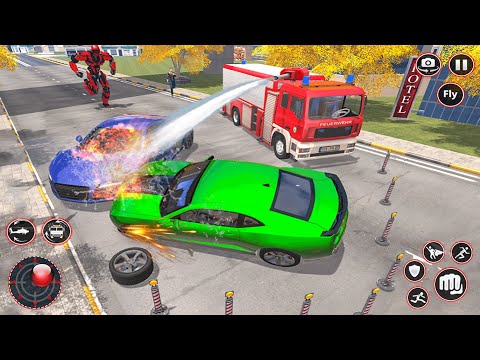 Fire Truck Simulator 2020 - Flying Fire truck Robot Games #1 - Android gameplay