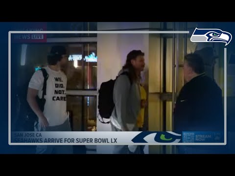 Seahawks arrive at team hotel for Super Bowl LX