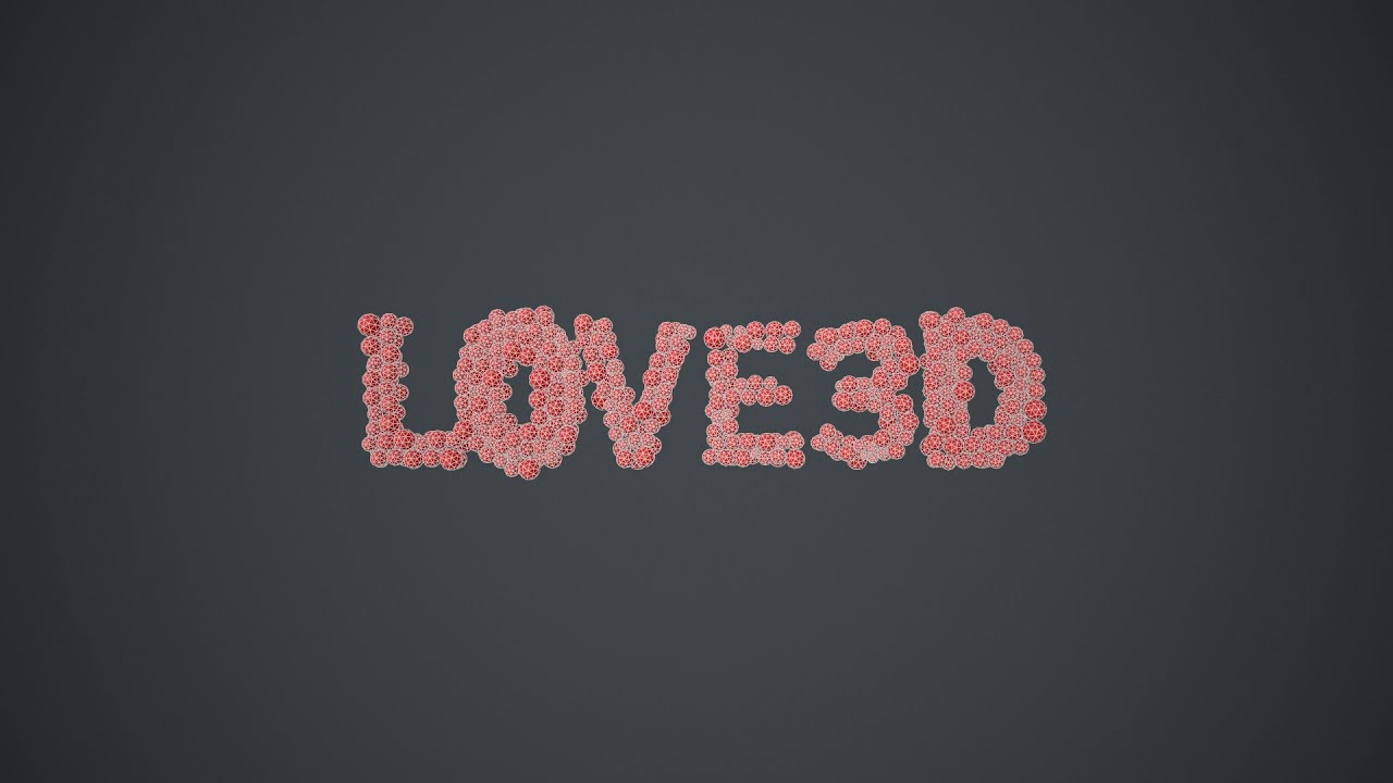 Text - love 3D - formed out of shiny spheres 3D Model