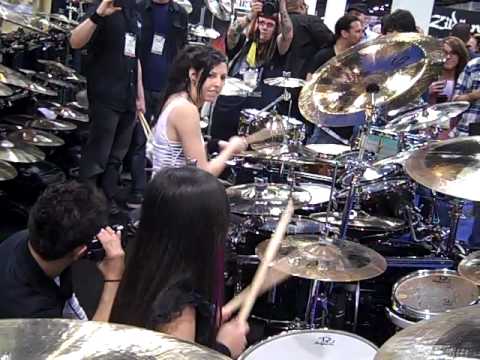 NAMM 2012 - ALEXEY and Veronica Bellino (Drummer of Jeff Beck)