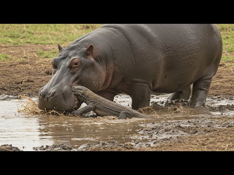 HIPPO vs KOMODO DRAGON: The Ultimate Battle For Survival