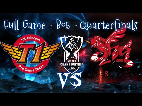 SKT T1 vs AHQ E-SPORTS - Full Games - Best of 5 - Quarterfinals Day 2 - 2015 World Championship