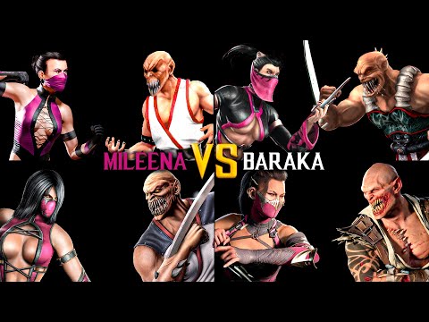 Evolution of Mileena VS Baraka MK2-MK1 | 2K 60FPS