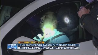 CHP officers discover man passed out behind wheel on off-ramp