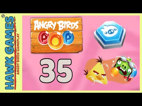 Angry Birds Stella POP Bubble Shooter Level 35 - Walkthrough, No Boosters