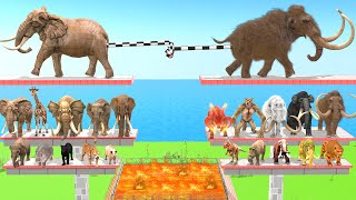 Tug of War Prehistoric Mammals VS Modern Mammals Animal Revolt Battle Simulator