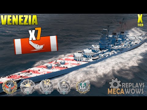Venezia 7 Kills & 152k Damage | World of Warships Gameplay 4k
