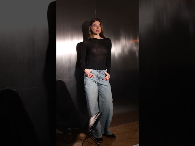 Чоботи жіночі шкіряні байка хутро 592641 Чорний Джинси жіночі 594340 Сині / Лонгслів жіночий 594416 Чорний