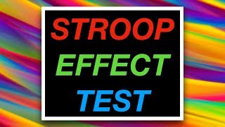 Stroop Effect Test |Many Can not Do This Test