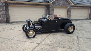 1930 Ford Street Rod Start Up and Drive By