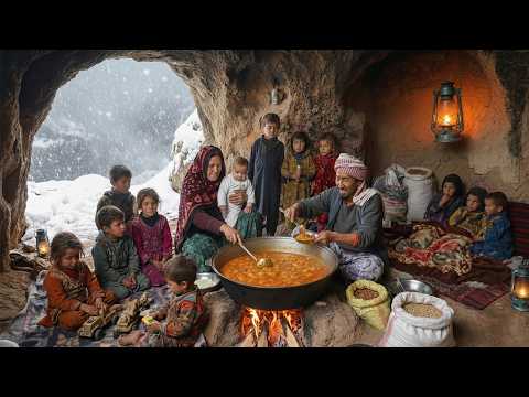 Surviving Underground: Our Afghan Family's Winter Survival and Traditional Mountain Cooking