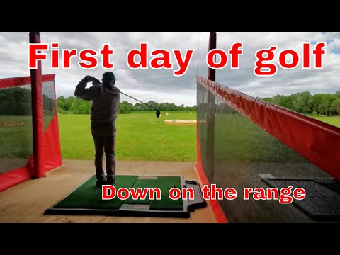 First day of golf - I head for the range.