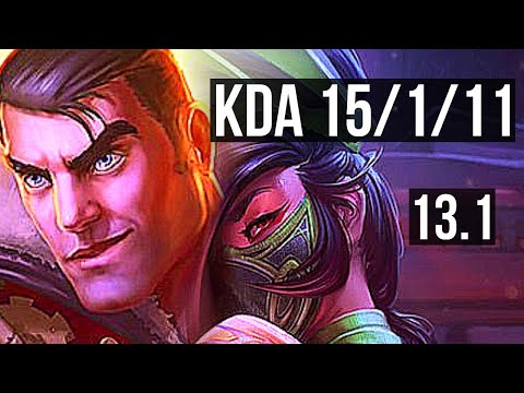 JAYCE vs AKALI (TOP) | 15/1/11, Legendary, 1.7M mastery, 300+ games | KR Diamond | 13.1