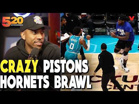 Jeff Teague REACTS to CRAZY NBA FIGHT in Pistons-Hornets game between Isaiah Stewart & Miles Bridges