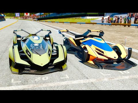 Lamborghini V12 GTR Concept vs Lamborghini V12 Vision GT at Drag Race 20 KM