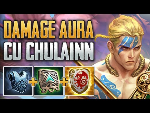 DAMAGE AURA BUILD! Cu Chulainn Solo Gameplay (SMITE Conquest)