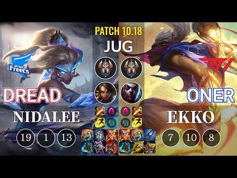 AF Dread Nidalee vs T1 Oner Ekko Jungle - KR Patch 10.18