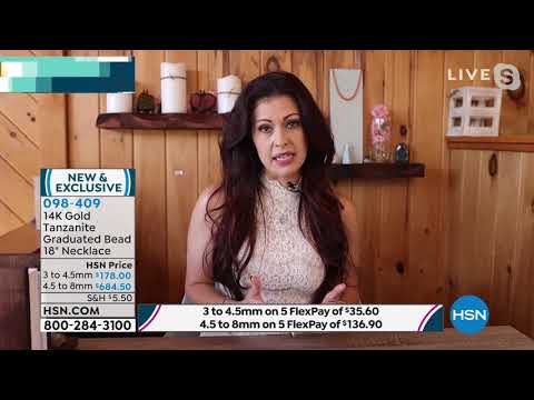 14K Gold 3mm to 4.5mm Tanzanite Graduated Bead Necklace