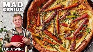 This Carrot and Spring Onion Toad-in-the-Hole Recipe is Puffy and Delicious | Mad Genius