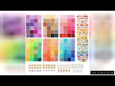 2400pcs Clay Beads Bracelet Making Kit includes Loose Beads and String for DIY Jewelry Craft for Gir