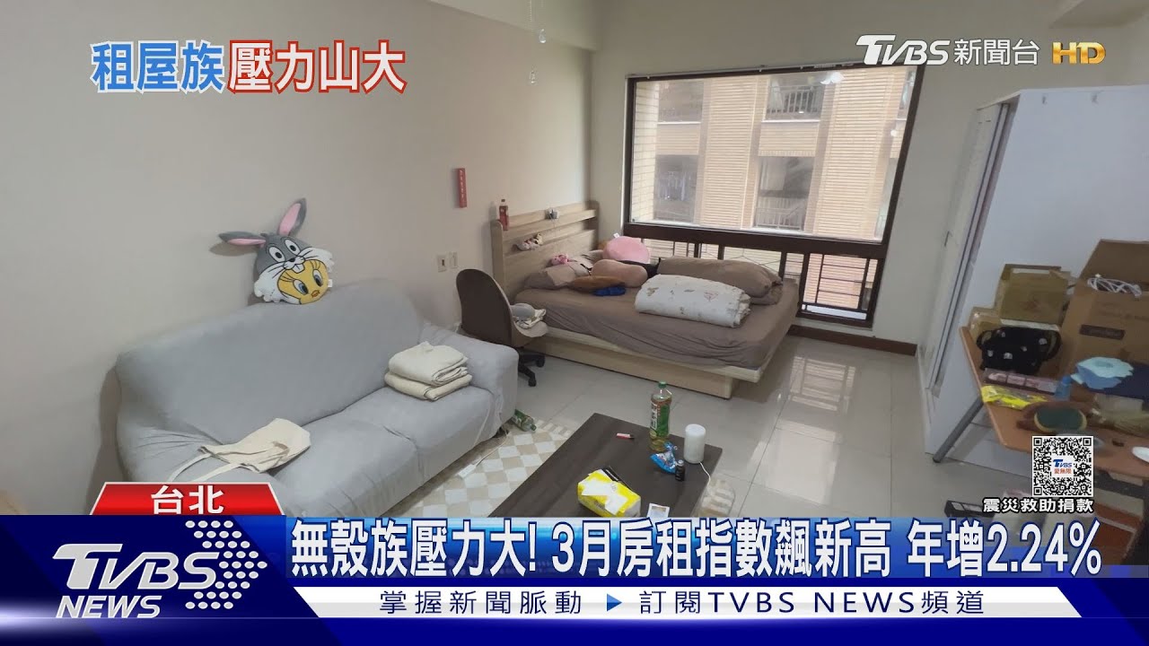 無殼族壓力大!3月房租指數飆新高 年增2.24%