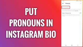 How To Put Pronouns In Instagram Bio