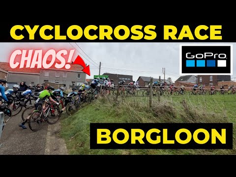 CYCLOCROSS RACE @ BORGLOON (BELGIUM) - U17 - GoPro LAP - POV Cyclist on board BIKE