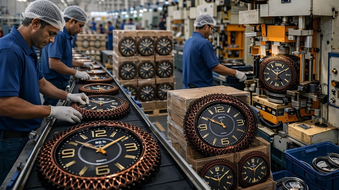 Amazing Process of Making Beautiful Wall Clock | Mass Production Wall Clock Manufacturing