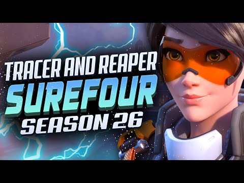 Surefour DPS Main - Reaper and Tracer gameplay! [ Overwatch Season 26 Top 500 ]