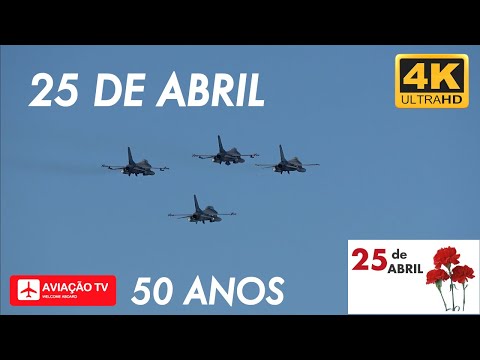 Celebrações dos 50 Anos do 25 de Abril • Flypast 50th Anniversary Carnation Revolution in Portugal