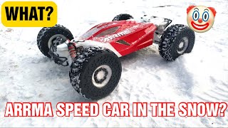 ARRMA LIMITLESS MOJAVE TALION OFFROAD SPEED CAR IN THE SNOW